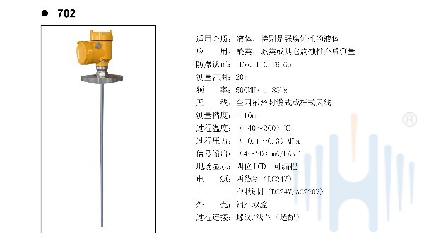 慧博新銳HBRD702導(dǎo)波雷達物位計選型說明書